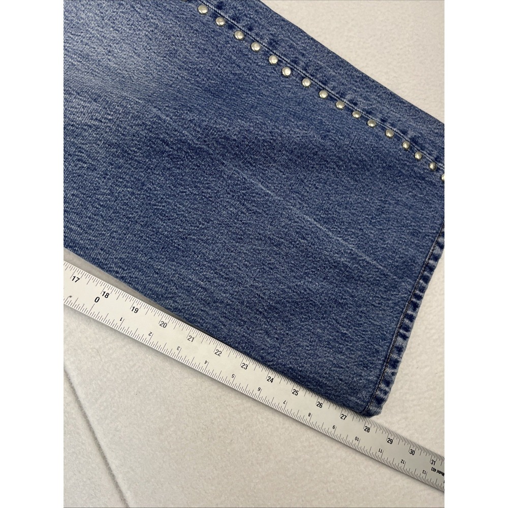 REFORMATION Cary Studded High Waist Slouchy Wide Leg Jean Chesapeake Sz 28 - Picture 7 of 8